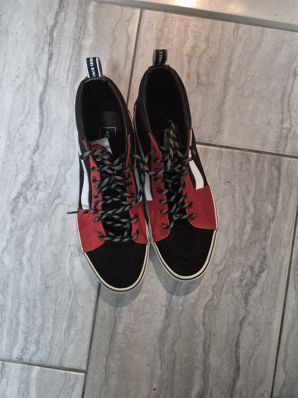 Vans World's #1 Skateboard Black and Red High-Top Shoe Size 10